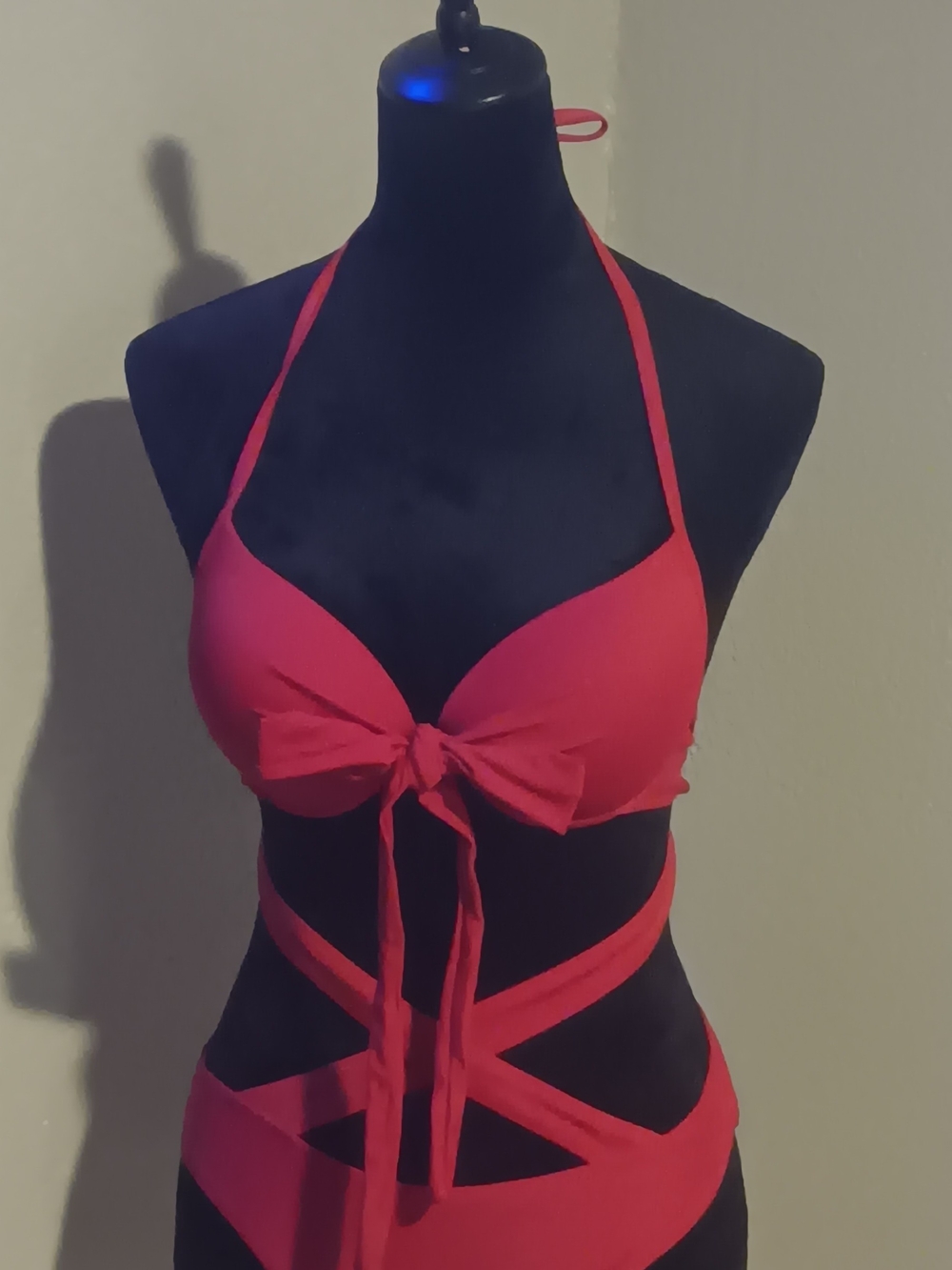 Bright Red Tie-Front Two-Piece Swimsuit